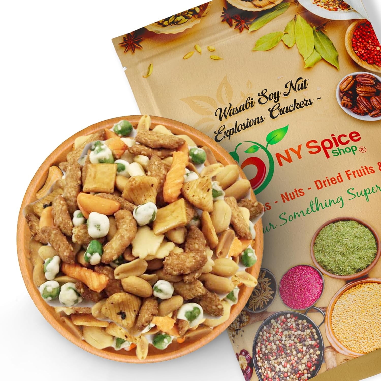 NY SPICE SHOP Wasabi Explosion Crackers - 1 Pound - Rice