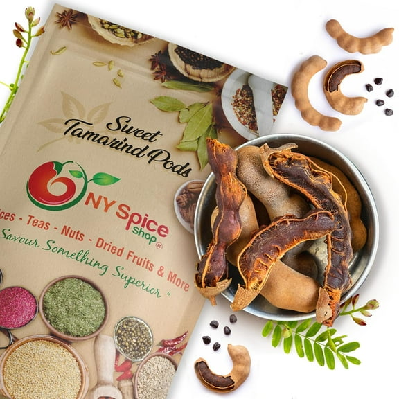 NY SPICE SHOP Whole Sweet Tamarind Pods - 1 Pound - Tamarind Candy - Tamarind Fruit - Tamarindo