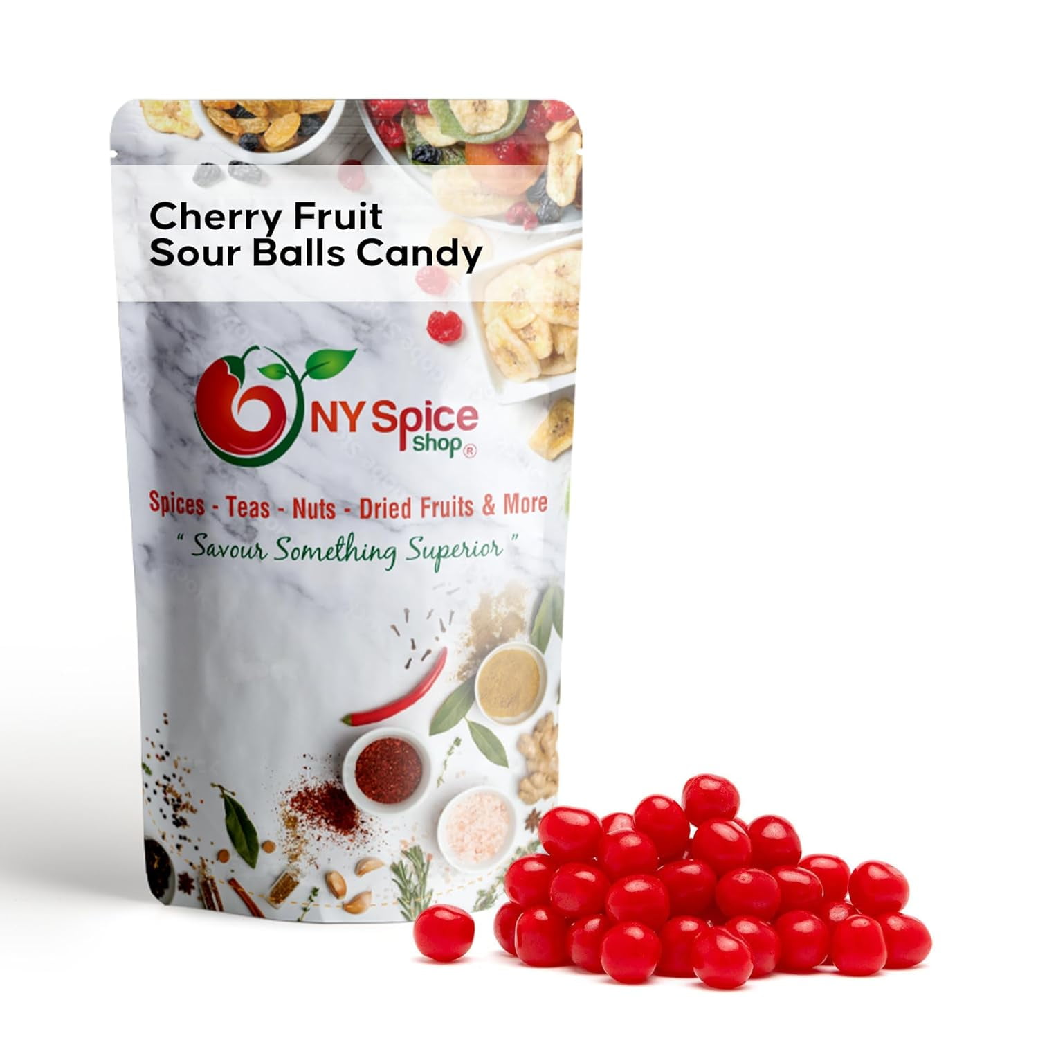 NY Spice Shop Assorted Cherry Fruit Sour Balls - 3 Pound - Healthy Snacks - Bulk Candy Balls - Assorted Candy Sour Balls