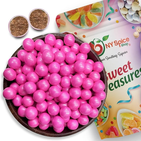 NY Spice Shop Bright Pink Shimmer Sixlets - 08 Ounce - Sixlets Candy - Chocolate Covered Hard Candy Balls