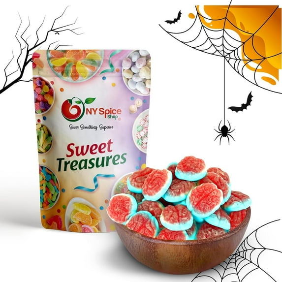 NY Spice Shop Halloween Gummy Brains- 1 Pound - Halloween Gummy Candies - Halloween Gummy Candy - Halloween Movie Snacks Candy - Edible Creepy Gummy Candies for Trick or Treat Deals