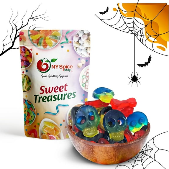 NY Spice Shop Gummy Skulls and Bones - 3 Pound - Gummy Candies - Gummy Candy - Movie Snacks - Candy Gummies