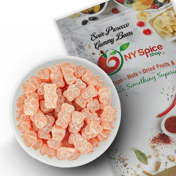 NY Spice Shop Prosecco Sour Gummy Bears Bulk - 3 Pound - Gummies Bears Candy - Sour Gummies Fruit Snacks - Chewy Super Candy - Flavor Gummy Candies