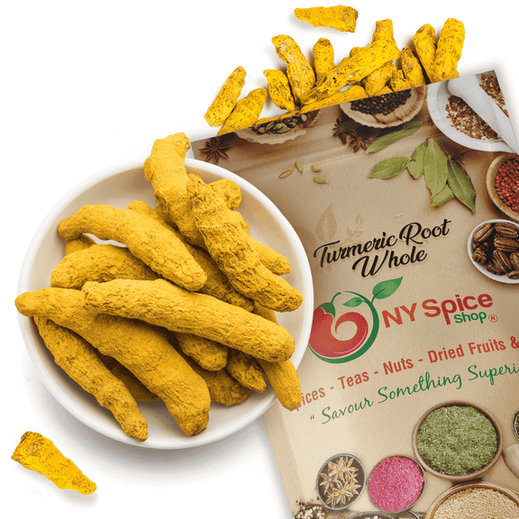 NY Spice Shop Turmeric Root Whole - 04 Ounce - Dried Curcuma - Dried Turmeric Root