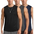 thumbnail image 1 of NY Threads 3 Pack Breathable Mesh Mens Tank Top Workout Muscle Shirts for Running, Medium, Black/Dark Grey/Navy, 1 of 7