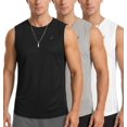 thumbnail image 1 of NY Threads 3 Pack Breathable Mesh Mens Tank Top Workout Muscle Shirts for Running, X-Large, Black/Light Grey/White, 1 of 7