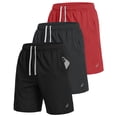 thumbnail image 1 of NY Threads Multipack Breathable Mesh Mens Athletic Shorts, Large, Black/Dark Grey/Red, 1 of 7