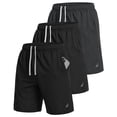 thumbnail image 1 of NY Threads Multipack Mens Athletic Shorts, Large, Black/Black/Dark Grey, 1 of 7