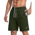 thumbnail image 1 of NY Threads Men's Athletic Shorts Quick Dry Loose-Fit Lightweight Running Workout Gym Shorts with Pockets, Large, Army Green, 1 of 7