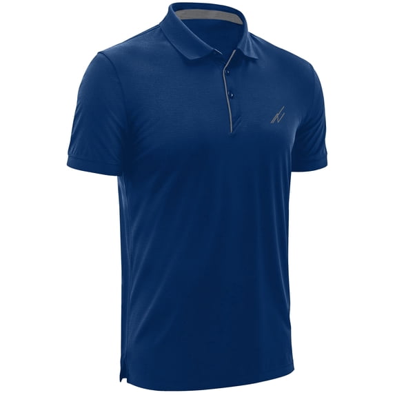 NY Threads Men's Golf Polo Shirt UPF 70+ Regular Fit Moisture Wicking Quick Dry Performance Short Sleeves Polo, Medium, Royal Blue