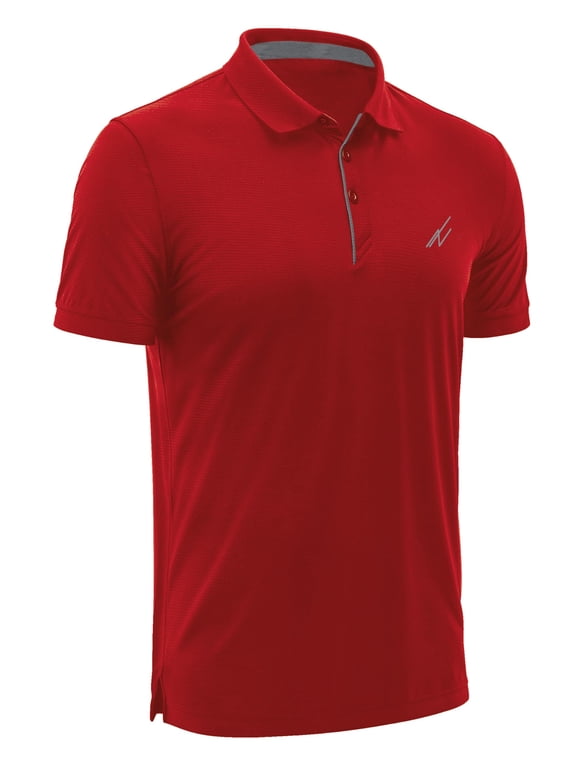 Men's Golf Polo Shirt UPF 70+ Regular Fit Moisture Wicking Quick Dry Performance Short Sleeves Polo, X-Large, Red