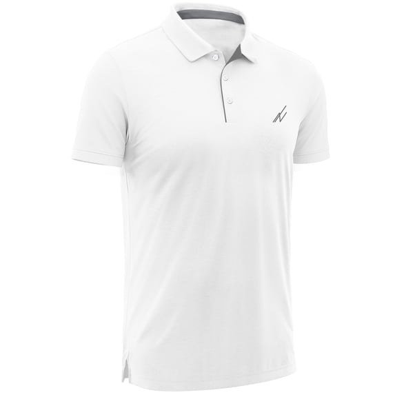 NY Threads Men's Golf Polo Shirt UPF 70+ Regular Fit Moisture Wicking Quick Dry Performance Short Sleeves Polo, XX-Large, White
