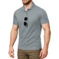 thumbnail image 1 of NY Threads Men's Polo Shirt Short Sleeves UPF 50+ Quick Dry Performance Tactical Pique Jersey Golf Shirt, Large, Light Grey, 1 of 7