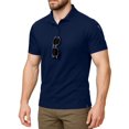 thumbnail image 1 of NY Threads Men's Polo Shirt Short Sleeves UPF 50+ Quick Dry Performance Tactical Pique Jersey Golf Shirt, Small, Navy Blue, 1 of 7