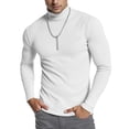 thumbnail image 1 of NY Threads Men's Ribbed Turtleneck Slim Fit Pullover Casual Long Sleeves Basic Top, Large, White, 1 of 7