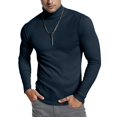 thumbnail image 1 of NY Threads Men's Ribbed Turtleneck Slim Fit Pullover Casual Long Sleeves Basic Top, X-Large, Navy, 1 of 9