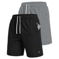 thumbnail image 1 of NY Threads Mens Athletic Shorts 2 Pack Quick Dry Lightweight Running Workout Gym Shorts with Pockets, Small, Black/Medium Grey, 1 of 7
