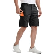 NY Threads Mens Cargo Shorts Relaxed Fit Cotton Casual Work Outdoor Hiking Shorts with Multiple Pockets, 32, Black