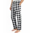 thumbnail image 1 of NY Threads Mens Flannel Pajama Pants with Pockets Soft Cotton Sleepwear Lounge PJ Bottoms, XX-Large, Black/White, 1 of 7