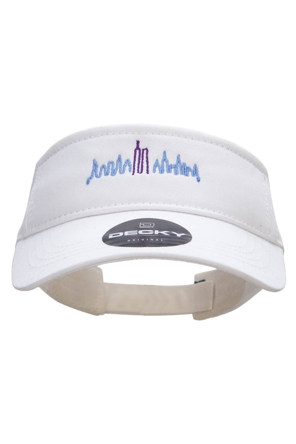 NY Towers Embroidered Brushed Sports Visor - White OSFM
