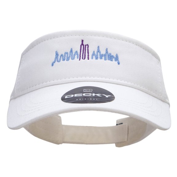NY Towers Embroidered Brushed Sports Visor - White OSFM