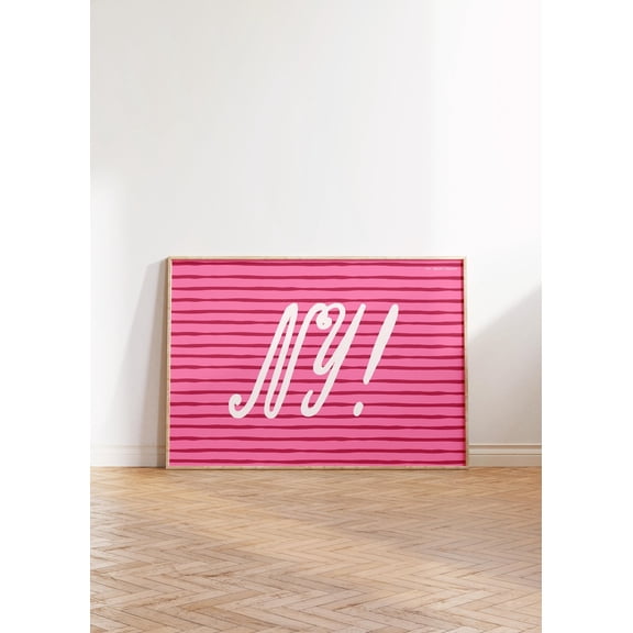 NY Typography Art Print, Minimalist New York City Decor, Retro Apartment Wall Art, Unframed Paper Print Size 8x12