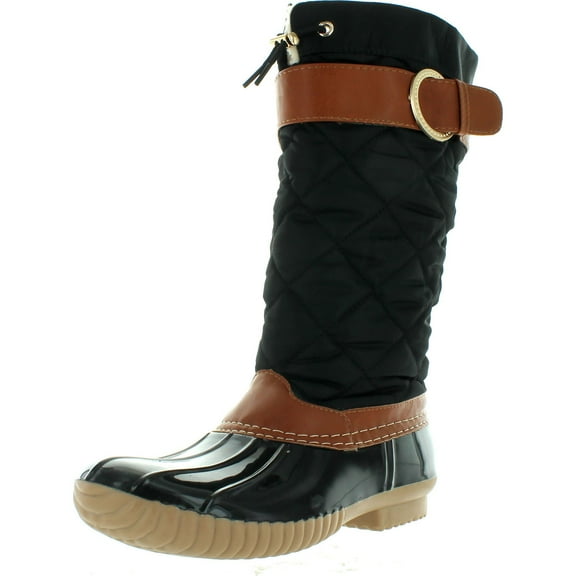 NY VIP Women's Tall Duck Boot Rain & Snow Boot with Sherpa Lining and Quilted Canvas Upper