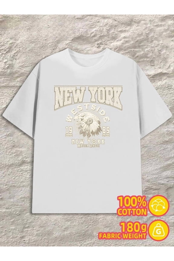 NY Westside Tee for men 180G 100% Cotton white Trendy Unisex Shirt Graphic tshirts Funny Unisex Shirt Graphic tshirts Basic Unisex Shirt Graphic tshirts