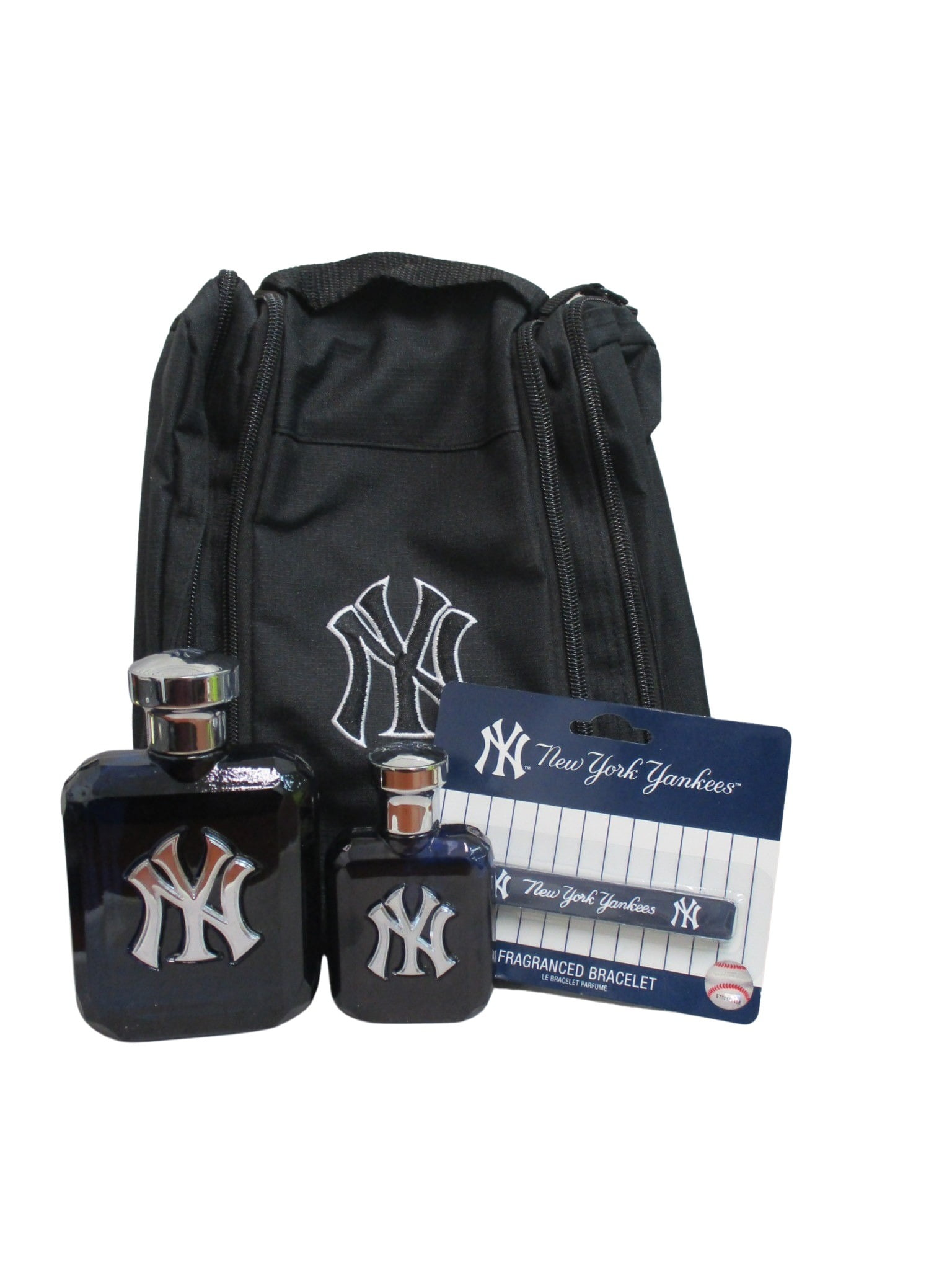 NY Yankees Mens Toiletry Dopp Bag Fragrance Gift Set 4 Piece 