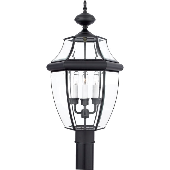 Newbury 3-Light Mystic Black Outdoor Post Lantern