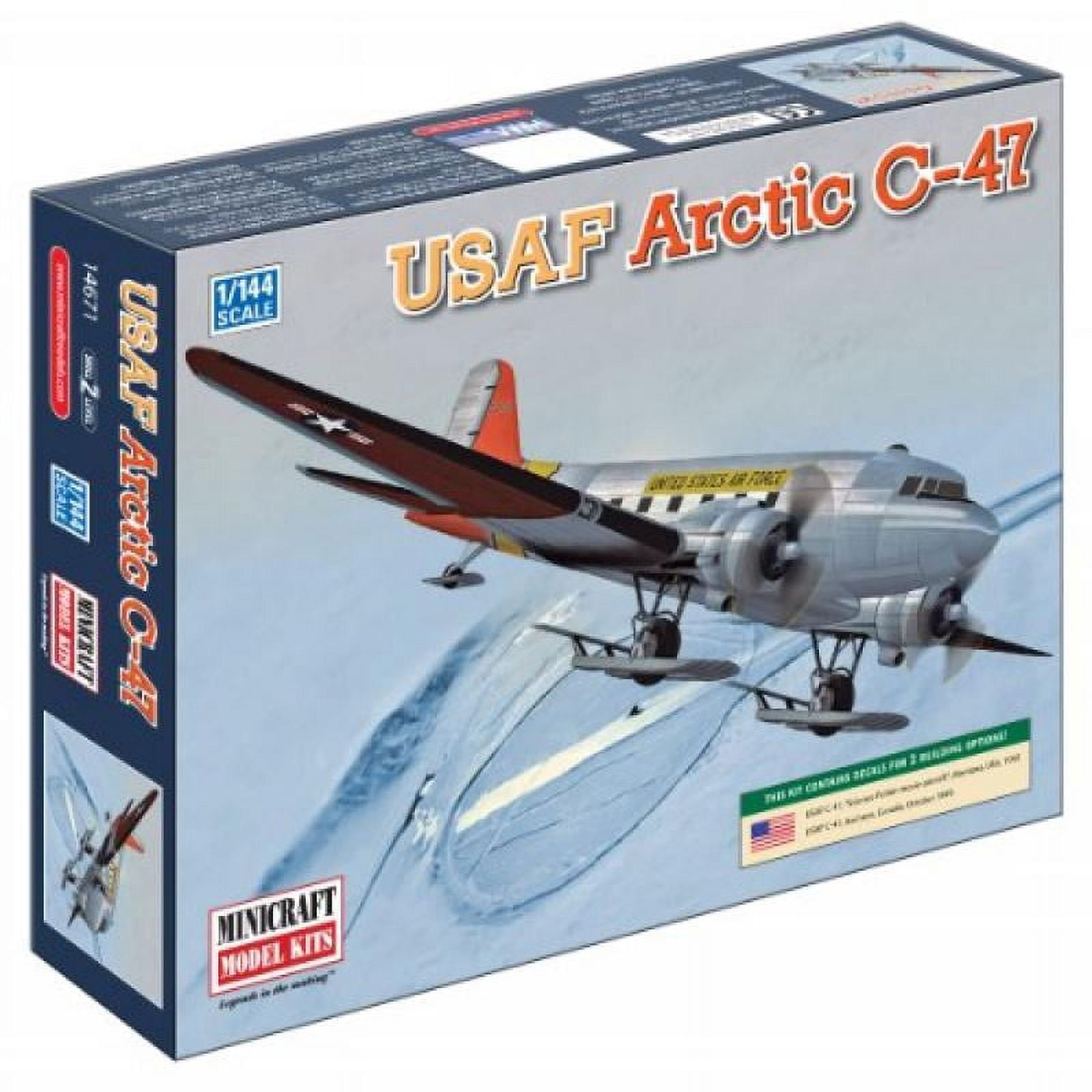 1:144 Scale C-47 Skytrain Die-Cast Model – United States Military Transport Plane With Stand