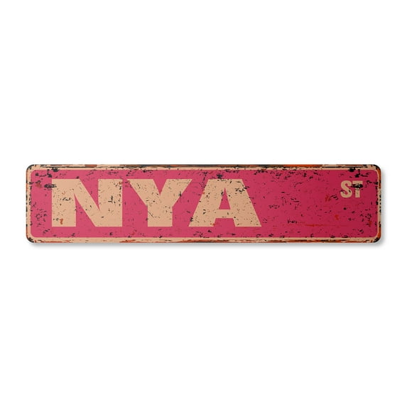 NYA Vintage Plastic Street Sign Childrens Name Room Sign | Indoor/Outdoor | 18" Wide