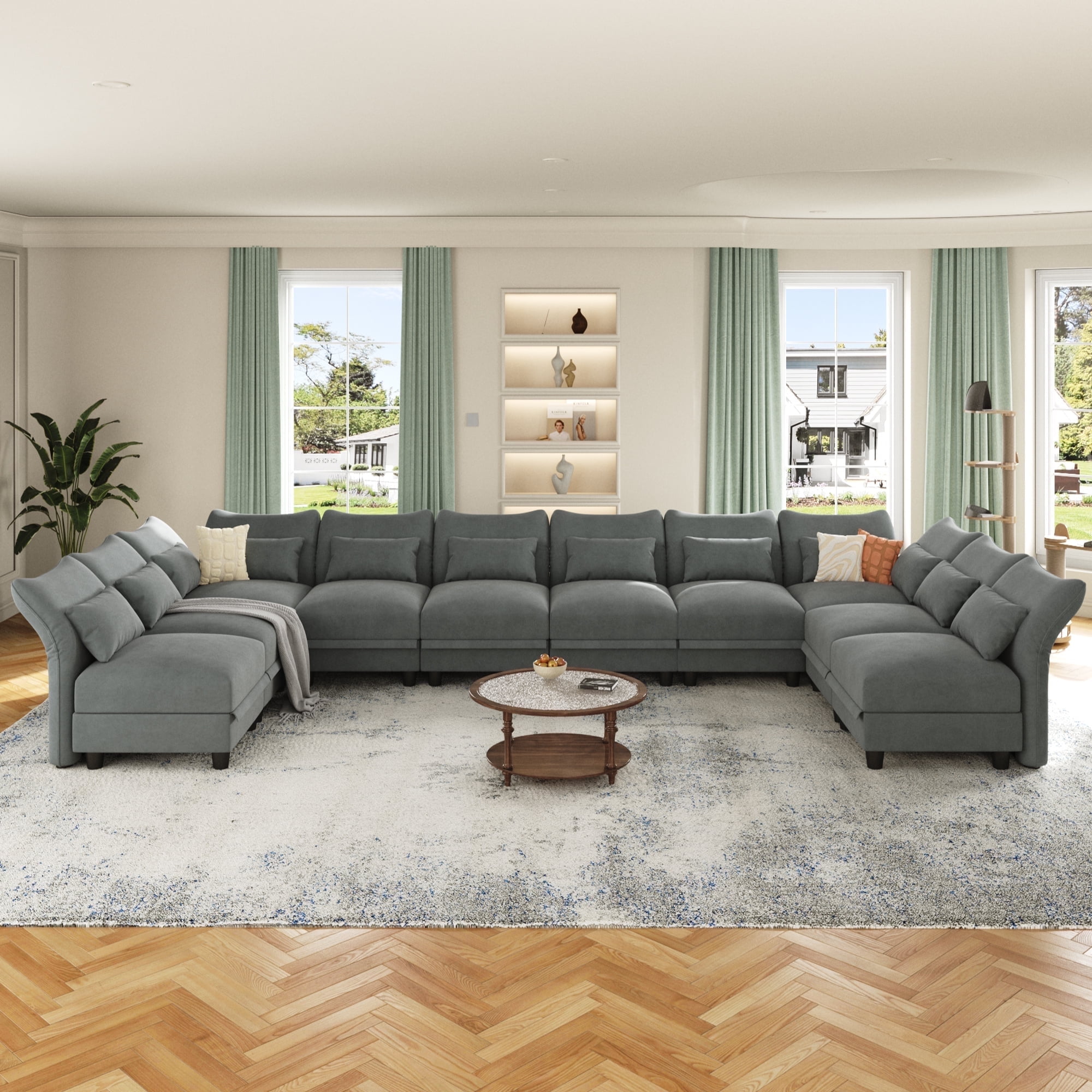 NYBOPAVIS Modular Sectional Sofa, 10 Seat Modular Sectional Sofa with ...