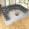thumbnail image 1 of NYBOPAVIS Modular Sectional Sofa, 16 Seat Modular Sectional Sofa with Storage, 25.6" Deep Seat Chenille Sofa Couch for Living Room Gray, 1 of 9