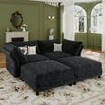 thumbnail image 1 of NYBOPAVIS Modular Sectional Sofa, 4 Seat Modular Sectional Couch Convertible Sleeper Sofa Bed, Oversized Deep Seat Chenille Sofa for Living Room, 1 of 9