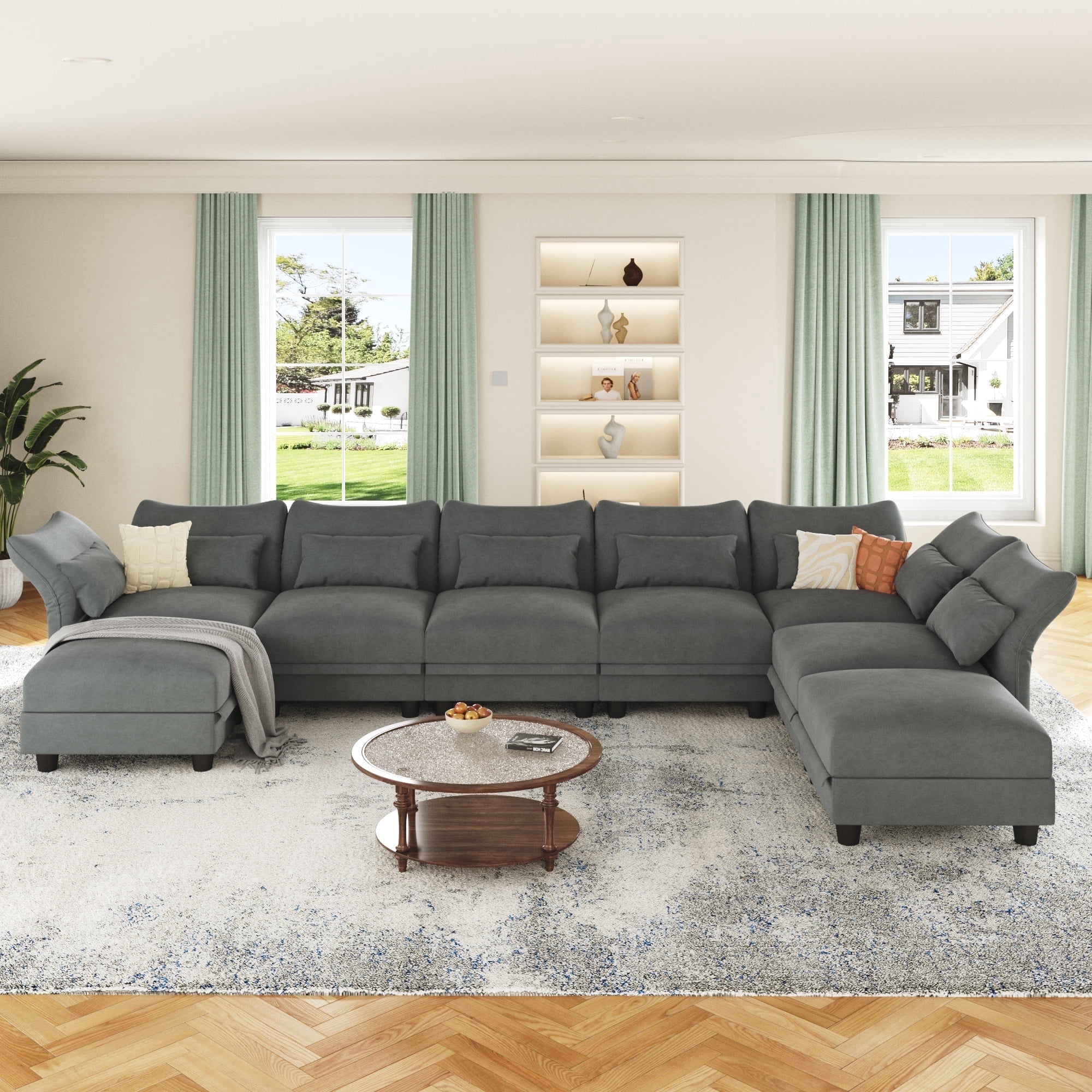 NYBOPAVIS Modular Sectional Sofa, 8 Seat Modular Sectional Sofa with