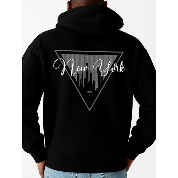 NYC 1987 Hoodie hoodies & sweatshirt mens regular fit black Warm, suitable for casual wear, perfect for outdoor activities Perfect for Fall & Winter casual Retro Unisex hoodie
