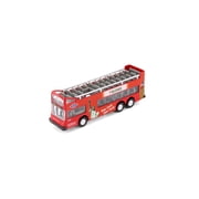 NYC 7-Eleven Sightseeing Double Decker Bus Open Top, Red - Showcasts 2168D11 - 6" Scale Diecast Car