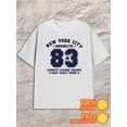 thumbnail image 1 of NYC 83 Varsity for men 180G 100% Cotton white Casual Unisex Shirt Short Sleeve tshirts Trendy Unisex Shirt Cotton tshirts Fashion Unisex Shirt Crewneck tshirts, 1 of 7