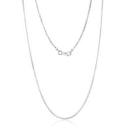 NYC STERLING NYC 925 Sterling Silver Italian Box Chain Necklace, Best Unisex Gift for Men & Women, 0.7mm-1.77mm and 16-Inch to 24-Inch