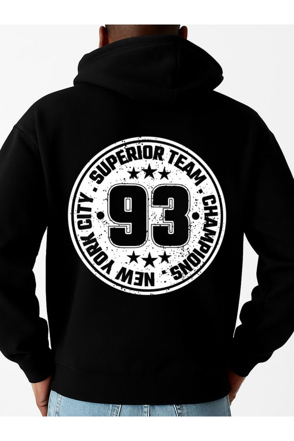 NYC 93 Champions funny hoodies for men hooded sweatshirt black Stylish Autumn/Winter Outerwear Everyday & Formal Wear Clothing For Autumn Winter vintage Casual Unisex hoodie