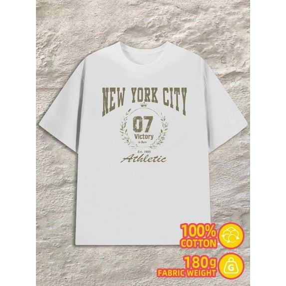 NYC Athletic Tee men 180G 100% Cotton white Funny Unisex Shirt Cotton tshirts Vintage Unisex Shirt Graphic tshirts Original Unisex Shirt Crewneck tshirts