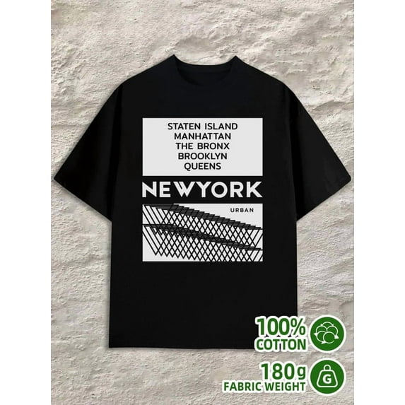 NYC Boroughs Tee for men 180G 100% Cotton black Original Unisex Shirt Graphic tshirts Vintage Unisex Shirt Short Sleeve tshirts Original Unisex Shirt Crewneck tshirts
