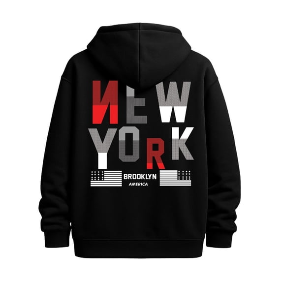 NYC Brooklyn Hoodie funny hoodies new year for men sweater hoodie black Comfy Loose Drawstring Trendy Hooded Pullover, Mens Clothing For Autumn Winter comfortable funny cats