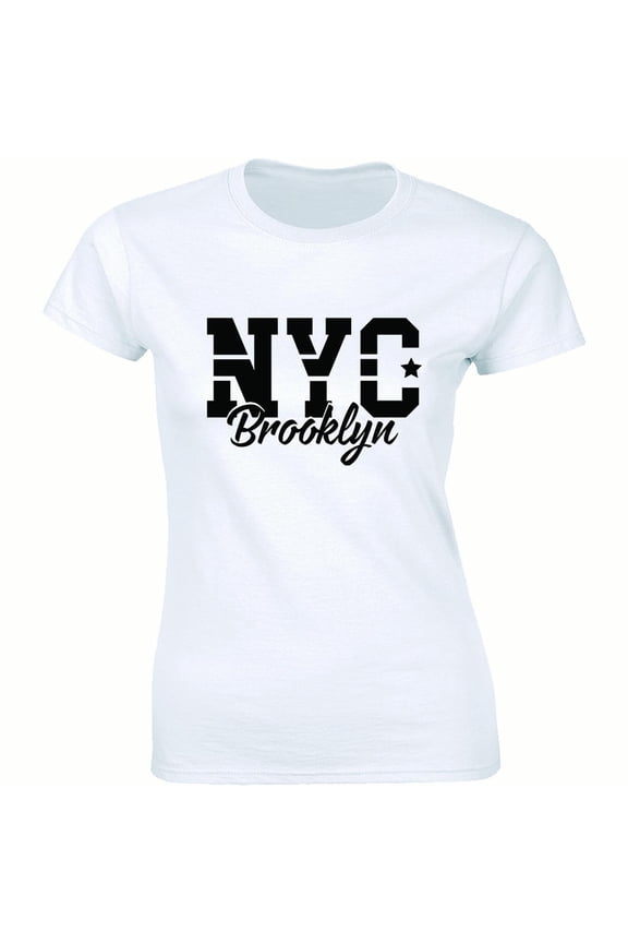 NYC Brooklyn Star Printed Graphic Top Street Fresh USA Cool New York T-Shirt