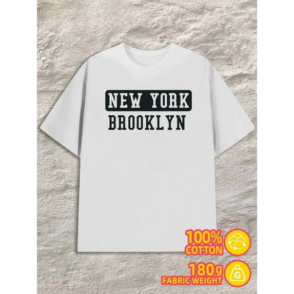 NYC Brooklyn Tee for men 180G 100% Cotton white Unique Design Unisex Shirt Graphic tshirts Funny Unisex Shirt Graphic Tee tshirts Original Unisex Shirt Graphic tshirts