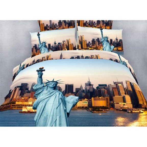 NYC City Themed Extra Large Twin Size Bedding Duvet Cover Set