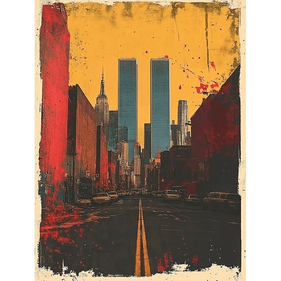 NYC Cityscape Vintage Canvas Print/Wall Art Suitable for Living Room Studio and Hotel Decoration