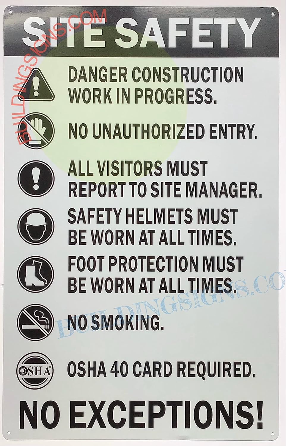 NYC Occupancy Sign - Reflective Aluminum 14x22 Inch, White With Red Letters, Rust-Free Wall Sign