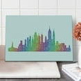 thumbnail image 1 of NYC Cutting Board, Colorful New York City USA Skyline Creative Hatched Line Art Sketchy Illustration, Decorative Tempered Glass Cutting and Serving Board, in 3 Sizes, by Ambesonne, 1 of 2
